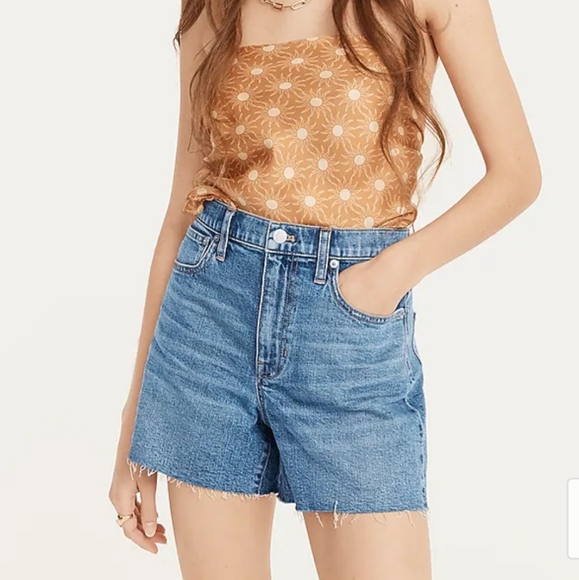 J Crew Women's High Rise High Waist Denim Blue Jean Shorts Zip-up sz 26 EUC - Picture 9 of 16